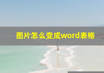 图片怎么变成word表格