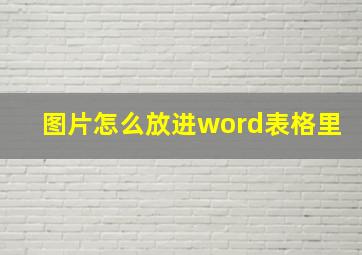 图片怎么放进word表格里