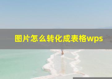 图片怎么转化成表格wps