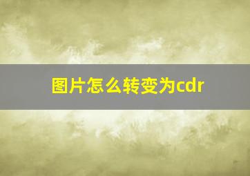 图片怎么转变为cdr