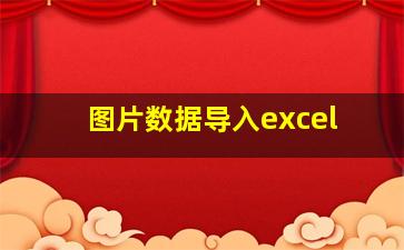 图片数据导入excel