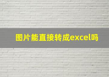 图片能直接转成excel吗