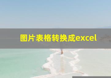 图片表格转换成excel