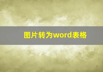 图片转为word表格