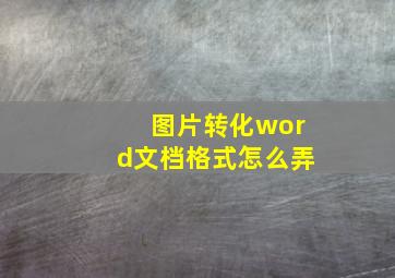 图片转化word文档格式怎么弄