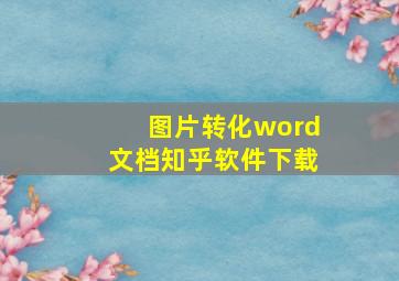 图片转化word文档知乎软件下载