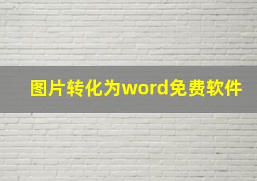 图片转化为word免费软件