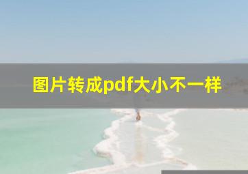 图片转成pdf大小不一样