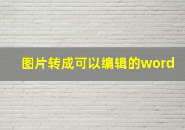 图片转成可以编辑的word