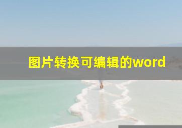 图片转换可编辑的word