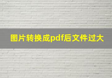 图片转换成pdf后文件过大