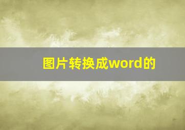 图片转换成word的