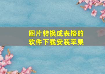 图片转换成表格的软件下载安装苹果