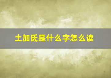 土加氐是什么字怎么读