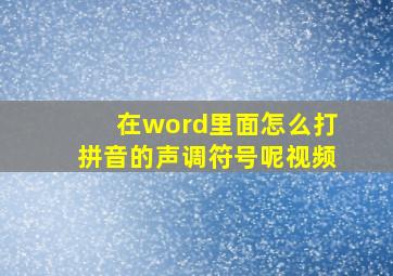 在word里面怎么打拼音的声调符号呢视频