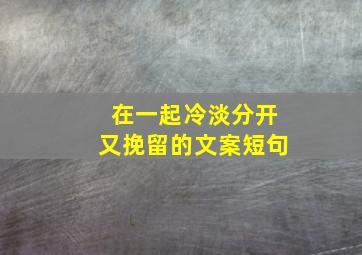 在一起冷淡分开又挽留的文案短句