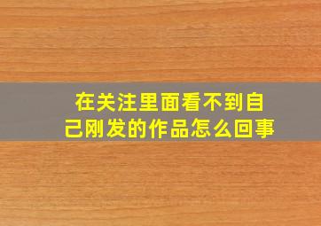 在关注里面看不到自己刚发的作品怎么回事