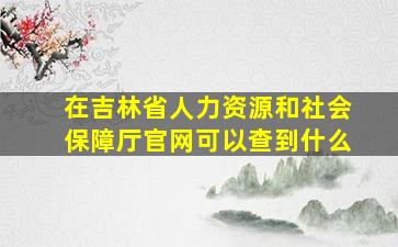 在吉林省人力资源和社会保障厅官网可以查到什么