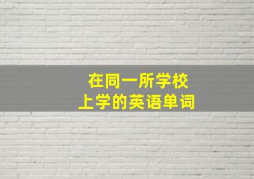 在同一所学校上学的英语单词