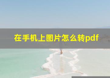 在手机上图片怎么转pdf