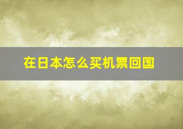 在日本怎么买机票回国