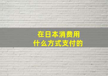 在日本消费用什么方式支付的