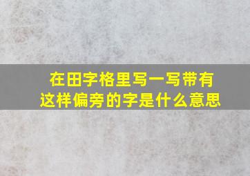 在田字格里写一写带有这样偏旁的字是什么意思