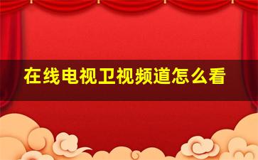 在线电视卫视频道怎么看