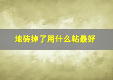 地砖掉了用什么粘最好