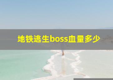 地铁逃生boss血量多少