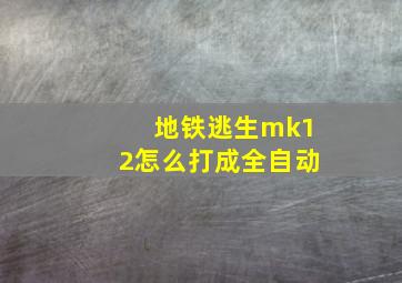 地铁逃生mk12怎么打成全自动