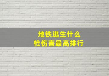 地铁逃生什么枪伤害最高排行