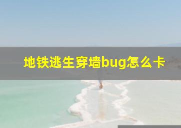 地铁逃生穿墙bug怎么卡