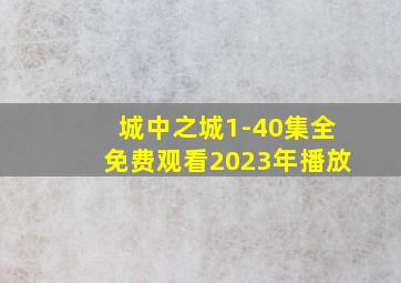 城中之城1-40集全免费观看2023年播放