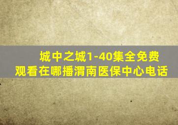 城中之城1-40集全免费观看在哪播渭南医保中心电话