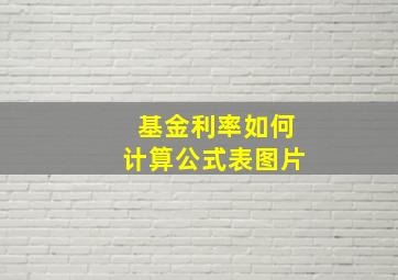 基金利率如何计算公式表图片