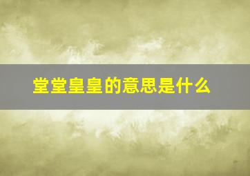 堂堂皇皇的意思是什么