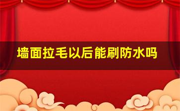 墙面拉毛以后能刷防水吗