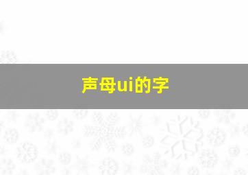 声母ui的字