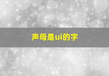 声母是ui的字