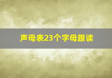 声母表23个字母跟读