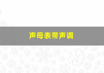 声母表带声调