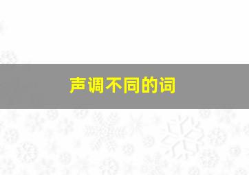 声调不同的词