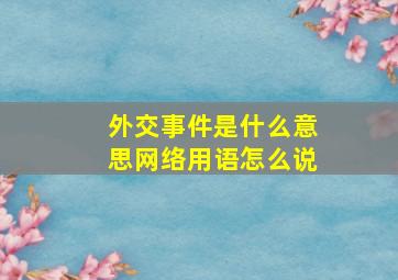 外交事件是什么意思网络用语怎么说