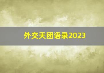 外交天团语录2023