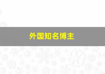 外国知名博主