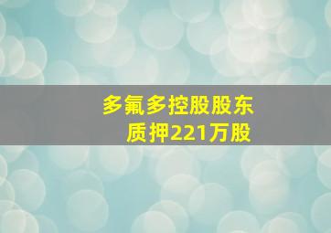 多氟多控股股东质押221万股