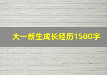 大一新生成长经历1500字