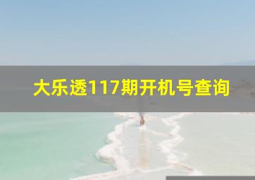 大乐透117期开机号查询