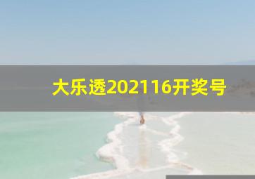 大乐透202116开奖号